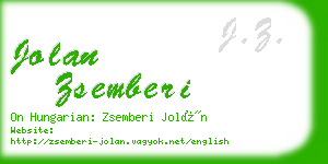 jolan zsemberi business card